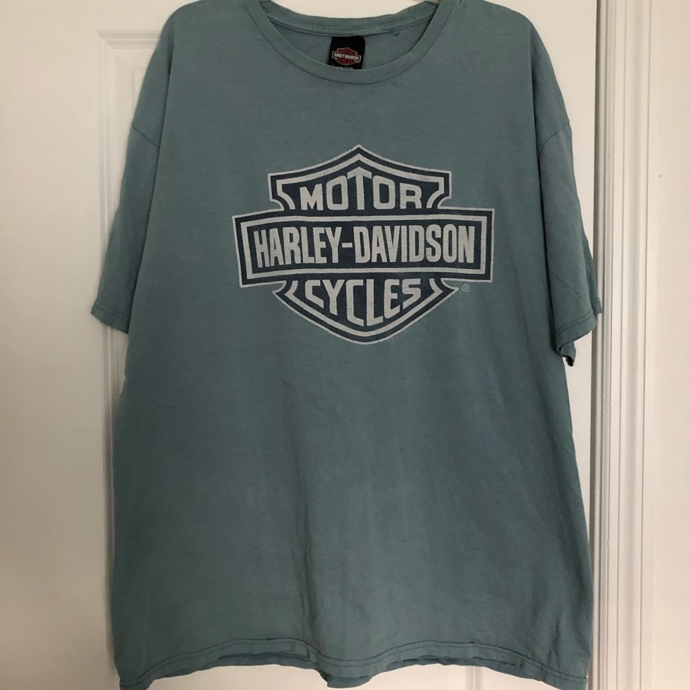 Harley Davidson Motorcycles Blue Graphic Tee